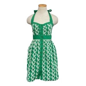 Anthropologie Floreat Green Embroidered Dress Size 4